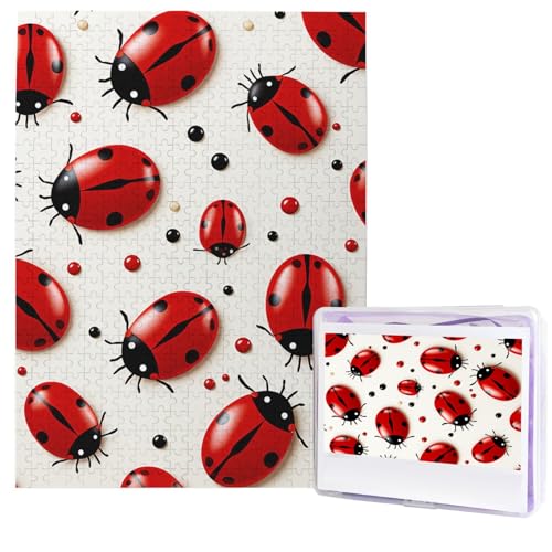 Puzzle für Erwachsene, 500 Teile, Holzpuzzle, moderne Kunst, Puzzle, roter Marienkäfer, herausfordernde Puzzles, individuelles Bild, Puzzle, personalisiertes Fotopuzzle für Geschenk, Familie Puzzle für Erwachsene, 500 Teile, Holzpuzzle, moderne Kunst, Puzzle, roter Marienkäfer, herausfordernde Puzzles, individuelles Bild, Puzzle, personalisiertes Fotopuzzle für Geschenk, Familie von HJTRW