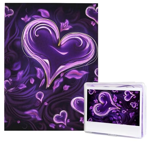 Puzzle für Erwachsene, 500 Teile, Holzpuzzle, moderne Kunst, Puzzle, violett, Liebe, herausfordernde Puzzles, individuelles Bild, Puzzle, personalisiertes Fotopuzzle für Geschenk, Familie Puzzle für Erwachsene, 500 Teile, Holzpuzzle, moderne Kunst, Puzzle, violett, Liebe, herausfordernde Puzzles, individuelles Bild, Puzzle, personalisiertes Fotopuzzle für Geschenk, Familie von HJTRW