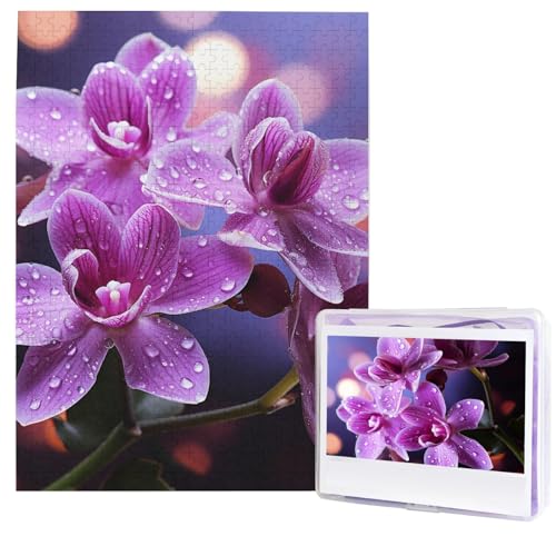 Puzzle für Erwachsene, 500 Teile, Holzpuzzle, moderne Kunst, Puzzle, violette Blume, anspruchsvolle Puzzles, individuelles Bild, Puzzle, personalisiertes Fotopuzzle für Geschenk, Familie Puzzle für Erwachsene, 500 Teile, Holzpuzzle, moderne Kunst, Puzzle, violette Blume, anspruchsvolle Puzzles, individuelles Bild, Puzzle, personalisiertes Fotopuzzle für Geschenk, Familie von HJTRW