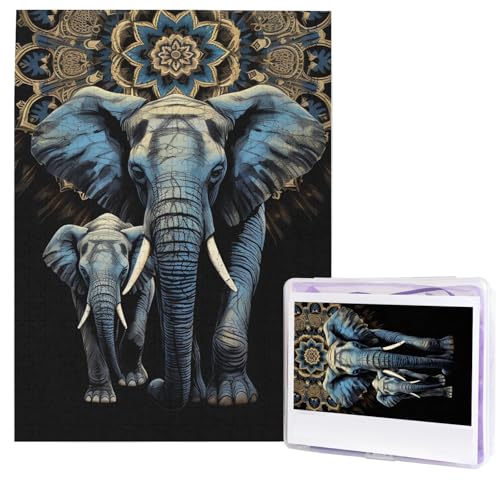Puzzle für Erwachsene, 500 Teile, Holzpuzzle, moderne Kunst, Puzzle, zwei Elefanten, herausfordernde Puzzles, individuelles Bilderpuzzle, personalisiertes Fotopuzzle für Geschenk, Familie Puzzle für Erwachsene, 500 Teile, Holzpuzzle, moderne Kunst, Puzzle, zwei Elefanten, herausfordernde Puzzles, individuelles Bilderpuzzle, personalisiertes Fotopuzzle für Geschenk, Familie von HJTRW