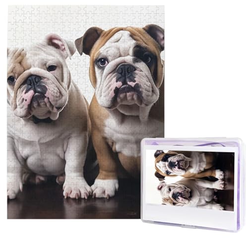 Puzzle für Erwachsene, 500 Teile, Holzpuzzle, moderne Kunst, Puzzle, zwei niedliche Bulldoggen, herausfordernde Puzzles, individuelles Bild, Puzzle, personalisiertes Fotopuzzle für Geschenk, Familie Puzzle für Erwachsene, 500 Teile, Holzpuzzle, moderne Kunst, Puzzle, zwei niedliche Bulldoggen, herausfordernde Puzzles, individuelles Bild, Puzzle, personalisiertes Fotopuzzle für Geschenk, Familie von HJTRW