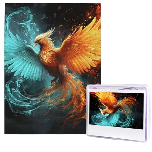 Puzzle für Erwachsene, 500 Teile, Holzpuzzle, moderne Kunst, Puzzle Feuer und Wasser, Phönix, herausfordernde Puzzles, individuelles Bildpuzzle, personalisiertes Fotopuzzle für Geschenk, Familie Puzzle für Erwachsene, 500 Teile, Holzpuzzle, moderne Kunst, Puzzle Feuer und Wasser, Phönix, herausfordernde Puzzles, individuelles Bildpuzzle, personalisiertes Fotopuzzle für Geschenk, Familie von HJTRW