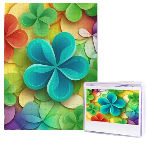Puzzle für Erwachsene, 500 Teile, Holzpuzzle, moderne Kunst, Regenbogenkreis, Kleeblatt, herausfordernde Puzzles, individuelles Bild, Puzzle, personalisiertes Fotopuzzle für Geschenk, Familie Puzzle für Erwachsene, 500 Teile, Holzpuzzle, moderne Kunst, Regenbogenkreis, Kleeblatt, herausfordernde Puzzles, individuelles Bild, Puzzle, personalisiertes Fotopuzzle für Geschenk, Familie von HJTRW