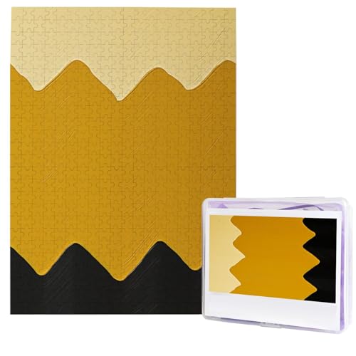 Puzzle für Erwachsene, 500 Teile, Holzpuzzle, moderne Kunst, Senfgelb und Schwarz, anspruchsvolle Puzzles, individuelles Bild, Puzzle, personalisiertes Fotopuzzle für Geschenk, Familie Puzzle für Erwachsene, 500 Teile, Holzpuzzle, moderne Kunst, Senfgelb und Schwarz, anspruchsvolle Puzzles, individuelles Bild, Puzzle, personalisiertes Fotopuzzle für Geschenk, Familie von HJTRW