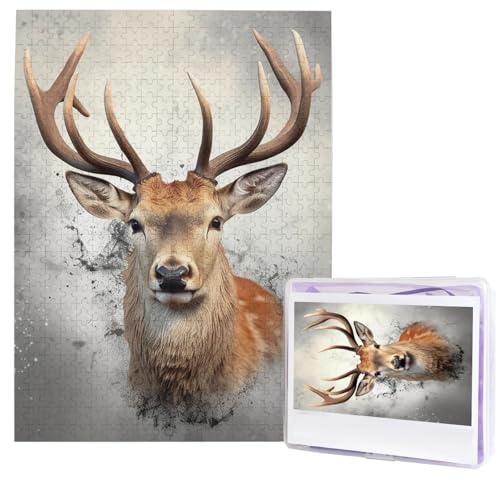 Puzzle für Erwachsene, 500 Teile, Holzpuzzle, moderne Kunst, Tier, Hirsch, herausfordernde Puzzles, individuelles Bild, Puzzle, personalisiertes Fotopuzzle für Geschenk, Familie Puzzle für Erwachsene, 500 Teile, Holzpuzzle, moderne Kunst, Tier, Hirsch, herausfordernde Puzzles, individuelles Bild, Puzzle, personalisiertes Fotopuzzle für Geschenk, Familie von HJTRW