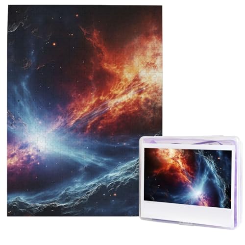 Puzzle für Erwachsene, 500 Teile, Holzpuzzle, moderne Kunst, Weltraum, Sterne, herausfordernde Puzzles, benutzerdefiniertes Bild, Puzzle, personalisiertes Fotopuzzle für Geschenk, Familie von HJTRW