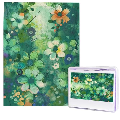 Puzzle für Erwachsene, 500 Teile, Holzpuzzle, moderne Kunst, abstrakt, saisonal, grünes Blumenmuster, anspruchsvolle Puzzles, individuelles Bild, Puzzle, personalisiertes Fotopuzzle für Geschenk Puzzle für Erwachsene, 500 Teile, Holzpuzzle, moderne Kunst, abstrakt, saisonal, grünes Blumenmuster, anspruchsvolle Puzzles, individuelles Bild, Puzzle, personalisiertes Fotopuzzle für Geschenk von HJTRW