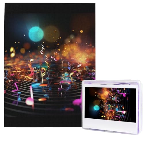 Puzzle für Erwachsene, 500 Teile, Holzpuzzle, moderne Kunst, bunt, Musiknoten, anspruchsvolle Puzzles, individuelles Bild, Puzzle, personalisiertes Fotopuzzle für Geschenk, Familie Puzzle für Erwachsene, 500 Teile, Holzpuzzle, moderne Kunst, bunt, Musiknoten, anspruchsvolle Puzzles, individuelles Bild, Puzzle, personalisiertes Fotopuzzle für Geschenk, Familie von HJTRW