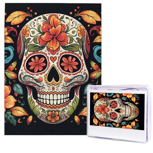 Puzzle für Erwachsene, 500 Teile, Holzpuzzle, moderne Kunst, bunt, Zuckerschädel, anspruchsvolle Puzzles, individuelles Bild, Puzzle, personalisiertes Fotopuzzle für Geschenk, Familie Puzzle für Erwachsene, 500 Teile, Holzpuzzle, moderne Kunst, bunt, Zuckerschädel, anspruchsvolle Puzzles, individuelles Bild, Puzzle, personalisiertes Fotopuzzle für Geschenk, Familie von HJTRW