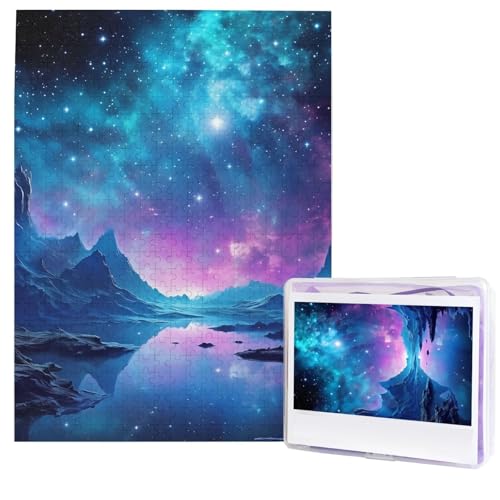 Puzzle für Erwachsene, 500 Teile, Holzpuzzle, moderne Kunst, cooles Stern, Fluss, herausfordernde Puzzles, individuelles Bild, Puzzle, personalisiertes Fotopuzzle für Geschenk, Familie von HJTRW