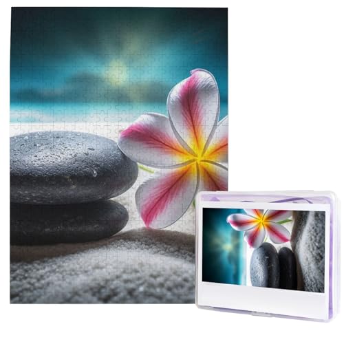 Puzzle für Erwachsene, 500 Teile, Holzpuzzle, moderne Kunst, tropische Blume und Zen-Stein, anspruchsvolle Puzzles, individuelles Bildpuzzle, personalisiertes Fotopuzzle für Geschenk, Familie Puzzle für Erwachsene, 500 Teile, Holzpuzzle, moderne Kunst, tropische Blume und Zen-Stein, anspruchsvolle Puzzles, individuelles Bildpuzzle, personalisiertes Fotopuzzle für Geschenk, Familie von HJTRW