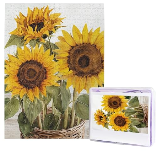 Puzzle für Erwachsene, 500 Teile, Holzpuzzle, moderne Kunst, verführerische Sonnenblumen, Sommer, anspruchsvolle Puzzles, individuelles Bildpuzzle, personalisiertes Fotopuzzle für Geschenk, Familie Puzzle für Erwachsene, 500 Teile, Holzpuzzle, moderne Kunst, verführerische Sonnenblumen, Sommer, anspruchsvolle Puzzles, individuelles Bildpuzzle, personalisiertes Fotopuzzle für Geschenk, Familie von HJTRW