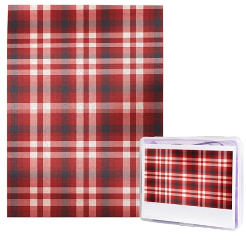 Puzzle für Erwachsene, 500 Teile, Holzpuzzle, modernes Kunstpuzzle, rotes Karo, herausfordernde Puzzles, individuelles Bild, Puzzle, personalisiertes Fotopuzzle für Geschenk, Familie Puzzle für Erwachsene, 500 Teile, Holzpuzzle, modernes Kunstpuzzle, rotes Karo, herausfordernde Puzzles, individuelles Bild, Puzzle, personalisiertes Fotopuzzle für Geschenk, Familie von HJTRW