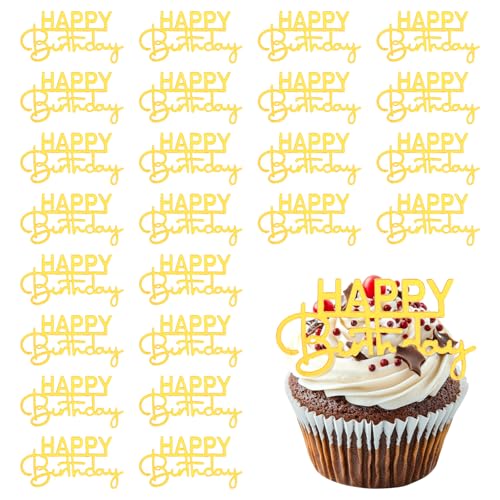 HJZHII 24 Stück Cupcake Topper Happy Birthday Tortendeko, Tortendeko Gold Acryl Kuchenaufsatz Schild Spiegel Mini Kuchen Dekoration Zum Feiern Von Jubiläums Mottoparty Jubiläums Mottoparty HJZHII 24 Stück Cupcake Topper Happy Birthday Tortendeko, Tortendeko Gold Acryl Kuchenaufsatz Schild Spiegel Mini Kuchen Dekoration Zum Feiern Von Jubiläums Mottoparty Jubiläums Mottoparty von HJZHII