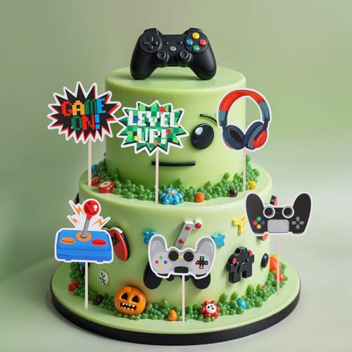 HJZHII Videospiel Tortendeko Geburtstag,Videospiel Cupcake Topper, Spielkonsolen Themen Kuchenaufsatz Happy Birthday Kuchen Deko Gaming Cake Topper für Junge Mädchen Kindergeburtstag Spiel Thema HJZHII Videospiel Tortendeko Geburtstag,Videospiel Cupcake Topper, Spielkonsolen Themen Kuchenaufsatz Happy Birthday Kuchen Deko Gaming Cake Topper für Junge Mädchen Kindergeburtstag Spiel Thema von HJZHII