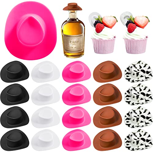 HKACSTHI Mini Western Cowboyhut Cowboy Hut 30 Stück Plastik Süße Puppen Dekoration Zubehör für Party (Mischfarbe) von HKACSTHI