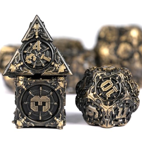 HKDZ D&D-Würfel-Set aus Metall, polyedrische RPG-DND-Würfel, bunt, 7-teilig HKDZ D&D-Würfel-Set aus Metall, polyedrische RPG-DND-Würfel, bunt, 7-teilig von HKDZ