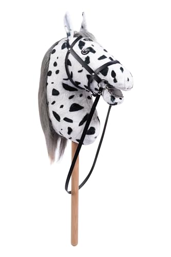 HKM Hobby Horse Maya – Steckenpferd braun, abnehmbare Trense & Lange Mähne, 40 cm Holzstiel – für Hobby Horsing Dressur & Parcours von HKM