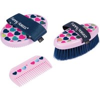 Putzset -Funny Horses Hearts- rosa von HKM Sports Equipment GmbH