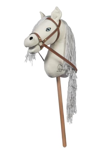 HKM Hobby Horse -Mini- Steckenpferd aus weichem Plüsch inkl. Zaumzeug - Weiß von HKM