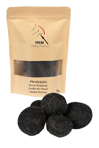 HKM Hobby Horsing Pferdeäpfel Pferdekot fünf Bollen aus Filzwolle von HKM