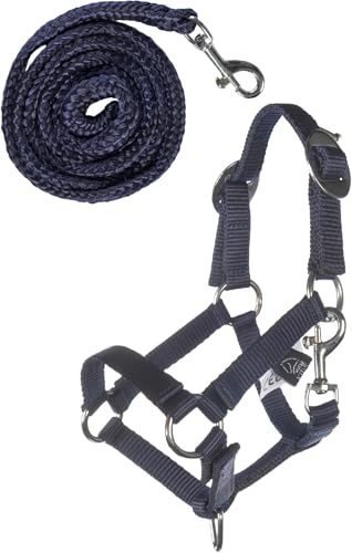 HKM Kinder Hobby Horsing Basic Halfter und Strick, Dunkelblau, One Size von HKM