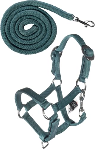 HKM Kinder Hobby Horsing Basic Halfter und Strick, Türkis, One Size von HKM