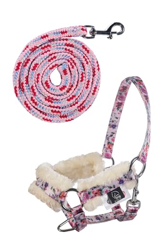 HKM Kinder Hobby Horsing Print Halfter und Strick, Flower, One Size von HKM