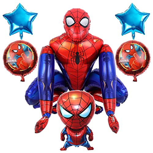 Spiderman Folienballon Spiderman Party Dekorationen Folienballon Deko Superhero Ballons Deko Spider Man Luftballons Kindergeburtstag Deko Folienballon Kinder Geburtstagsdeko 55 x 63 cm von HKQP