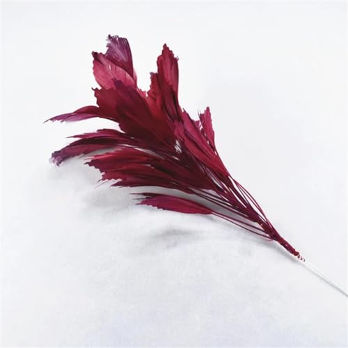 HKSDKABOP Handwerksdekoration mit Federn, 1 Bündel Fasanenfeder Blume Multicolor for Schmuck Kopfschmuck Party Hochzeit Dekoration(Red Wine) von HKSDKABOP