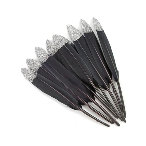 HKSDKABOP Handwerksdekoration mit Federn, 20 Stück Enten-Gänsefedern for Basteln, DIY-Fliegenbinden, Dekor, Mehrfarbig, mehrere Größen(10-15cm 4-6inch3) von HKSDKABOP