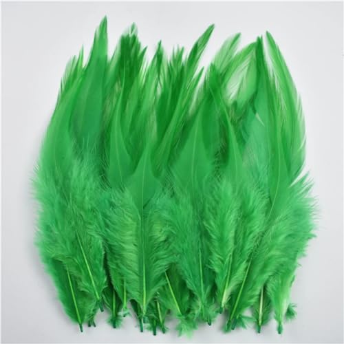 HKSDKABOP Handwerksdekoration mit Federn, 50 Stück Fasanenfedern for die Schmuckherstellung, Traumfänger, DIY-Bastelarbeiten, Mehrfarbig, 10,2–15,2 cm(Grass Gn) von HKSDKABOP
