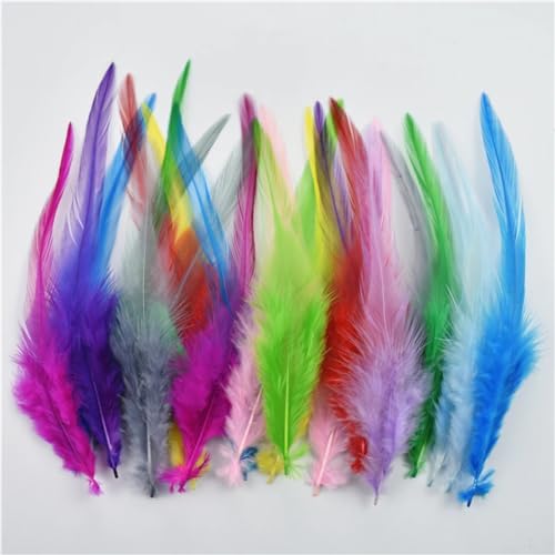 HKSDKABOP Handwerksdekoration mit Federn, 50 Stück Fasanenfedern for die Schmuckherstellung, Traumfänger, DIY-Bastelarbeiten, Mehrfarbig, 10,2–15,2 cm(Mix Random Colors) von HKSDKABOP