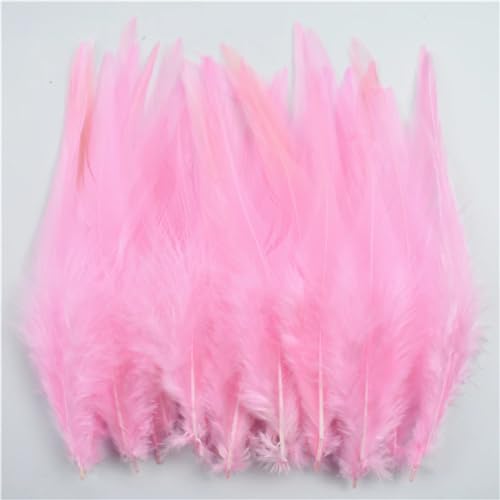 HKSDKABOP Handwerksdekoration mit Federn, 50 Stück Fasanenfedern for die Schmuckherstellung, Traumfänger, DIY-Bastelarbeiten, Mehrfarbig, 10,2–15,2 cm(Pink) von HKSDKABOP