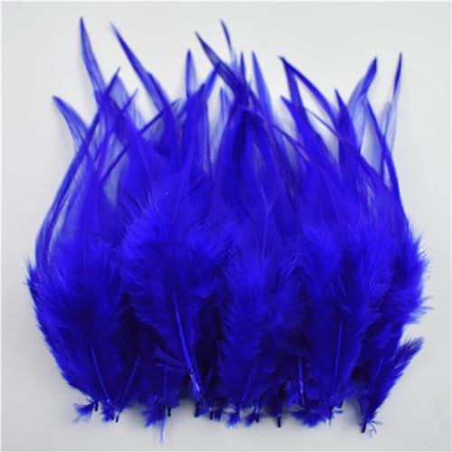 HKSDKABOP Handwerksdekoration mit Federn, 50 Stück Fasanenfedern for die Schmuckherstellung, Traumfänger, DIY-Bastelarbeiten, Mehrfarbig, 10,2–15,2 cm(Royal Blue) von HKSDKABOP