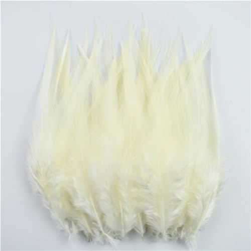 HKSDKABOP Handwerksdekoration mit Federn, 50 Stück Fasanenfedern for die Schmuckherstellung, Traumfänger, DIY-Bastelarbeiten, Mehrfarbig, 10,2–15,2 cm(White9) von HKSDKABOP