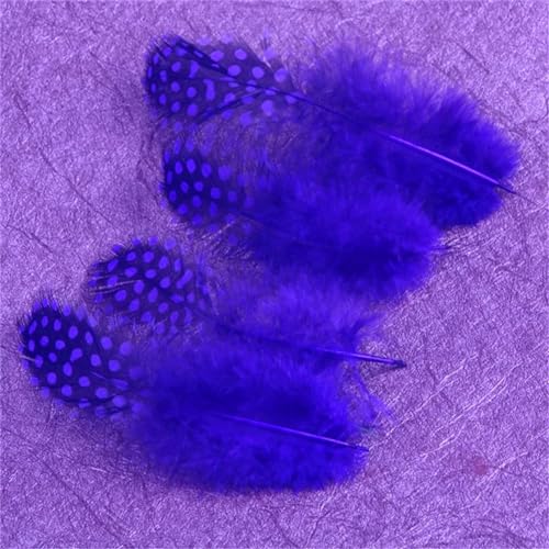 HKSDKABOP Handwerksdekoration mit Federn, 50 Stück Perlhuhn- und Fasanenfedern mit Perlfleck, gefärbt, 5,1–10,2 cm, Mehrfarbig(Royal Blue) von HKSDKABOP