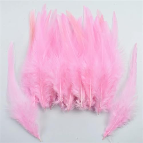 HKSDKABOP Handwerksdekoration mit Federn, Fasanenfedern for Basteln und Fliegenbinden, Mehrfarbig, 10,2–15,2 cm, 100 Stück(Pink) von HKSDKABOP