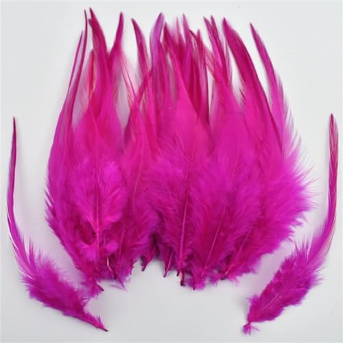 HKSDKABOP Handwerksdekoration mit Federn, Fasanenfedern for Basteln und Fliegenbinden, Mehrfarbig, 10,2–15,2 cm, 100 Stück(Rose) von HKSDKABOP