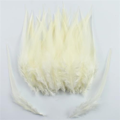 HKSDKABOP Handwerksdekoration mit Federn, Fasanenfedern for Basteln und Fliegenbinden, Mehrfarbig, 10,2–15,2 cm, 100 Stück(White9) von HKSDKABOP