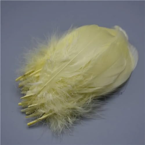 HKSDKABOP Handwerksdekoration mit Federn, Gänsefedern, 20 Stück, Mehrfarbig, 12,7–17,8 cm, for Basteln, for Hochzeiten, Dekoration, Fliegenbinden(Beige) von HKSDKABOP