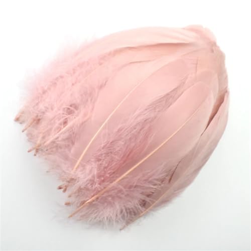 HKSDKABOP Handwerksdekoration mit Federn, Gänsefedern, 20 Stück, Mehrfarbig, 12,7–17,8 cm, for Basteln, for Hochzeiten, Dekoration, Fliegenbinden(Leather Pink) von HKSDKABOP