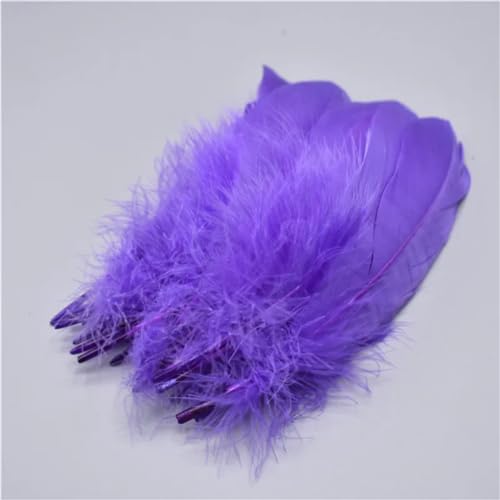 HKSDKABOP Handwerksdekoration mit Federn, Gänsefedern, 20 Stück, Mehrfarbig, 12,7–17,8 cm, for Basteln, for Hochzeiten, Dekoration, Fliegenbinden(Purple) von HKSDKABOP