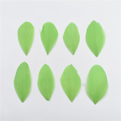 HKSDKABOP Handwerksdekoration mit Federn, Gänsefedern for die Schmuckherstellung, DIY-Handwerk, 5–8 cm, Mehrfarbig, Packung mit 20–200 Stück(Apple GN,100Pcs) von HKSDKABOP