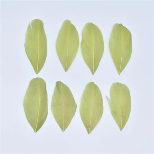 HKSDKABOP Handwerksdekoration mit Federn, Gänsefedern for die Schmuckherstellung, DIY-Handwerk, 5–8 cm, Mehrfarbig, Packung mit 20–200 Stück(Army Gn,50Pcs) von HKSDKABOP