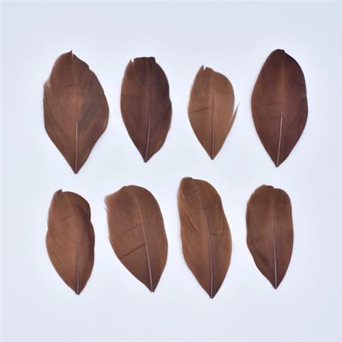 HKSDKABOP Handwerksdekoration mit Federn, Gänsefedern for die Schmuckherstellung, DIY-Handwerk, 5–8 cm, Mehrfarbig, Packung mit 20–200 Stück(Dark Brown,20Pcs) von HKSDKABOP