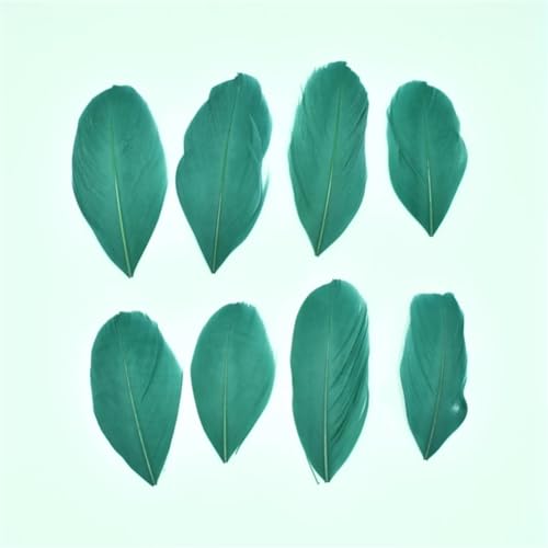 HKSDKABOP Handwerksdekoration mit Federn, Gänsefedern for die Schmuckherstellung, DIY-Handwerk, 5–8 cm, Mehrfarbig, Packung mit 20–200 Stück(Dark Gn,200Pcs) von HKSDKABOP