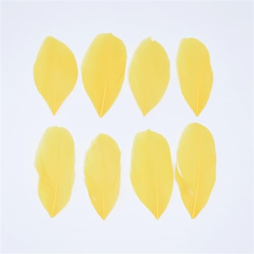 HKSDKABOP Handwerksdekoration mit Federn, Gänsefedern for die Schmuckherstellung, DIY-Handwerk, 5–8 cm, Mehrfarbig, Packung mit 20–200 Stück(Golden,200Pcs) von HKSDKABOP