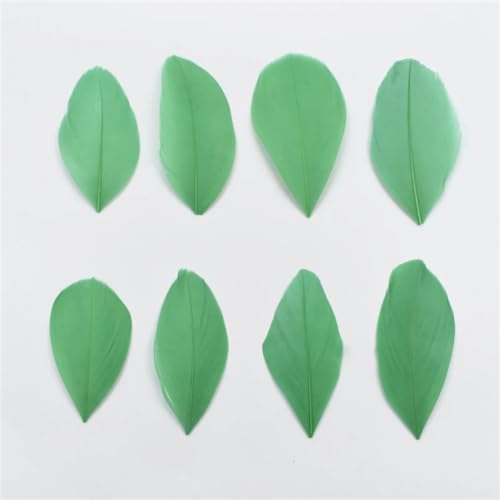 HKSDKABOP Handwerksdekoration mit Federn, Gänsefedern for die Schmuckherstellung, DIY-Handwerk, 5–8 cm, Mehrfarbig, Packung mit 20–200 Stück(Grass Gn,20Pcs) von HKSDKABOP