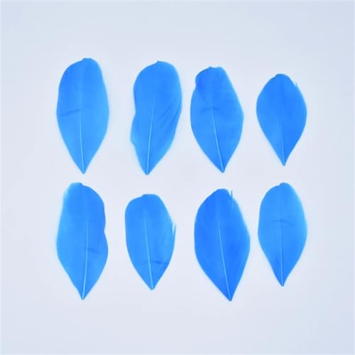 HKSDKABOP Handwerksdekoration mit Federn, Gänsefedern for die Schmuckherstellung, DIY-Handwerk, 5–8 cm, Mehrfarbig, Packung mit 20–200 Stück(Lake Blue,200Pcs) von HKSDKABOP